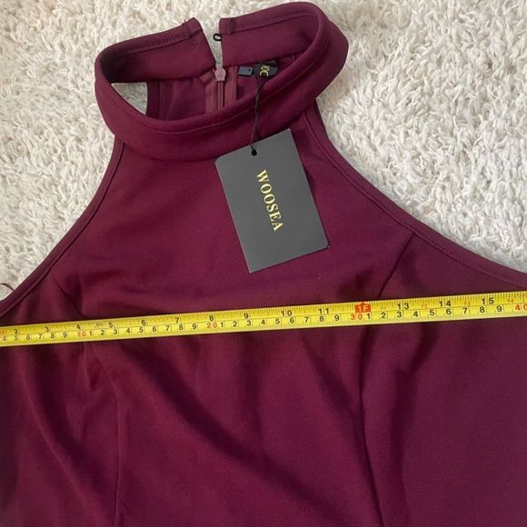 NWT Women Split Sleeveless Slim Fit Ruffle Long Dress Evening Dress - Picture 9 of 9